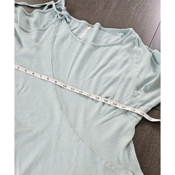 Free People Mint Clear Skies Cold Shoulder Tunic Mini Dress Small Asymmetrical - Picture 5 of 11